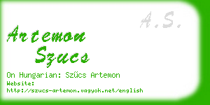 artemon szucs business card
