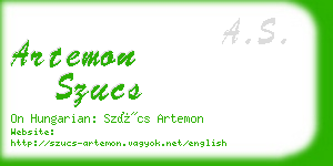 artemon szucs business card